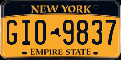 NY license plate GIO9837