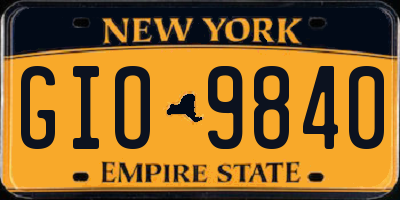 NY license plate GIO9840