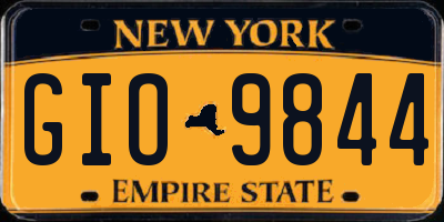 NY license plate GIO9844