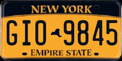 NY license plate GIO9845