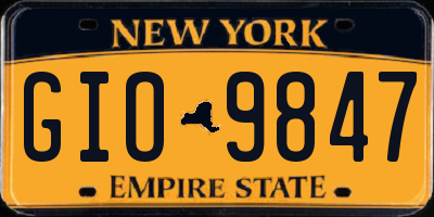 NY license plate GIO9847