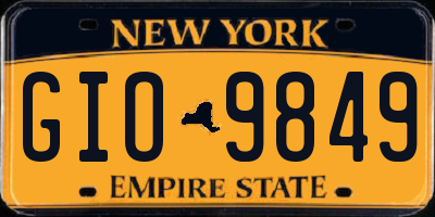 NY license plate GIO9849