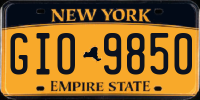 NY license plate GIO9850