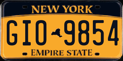 NY license plate GIO9854