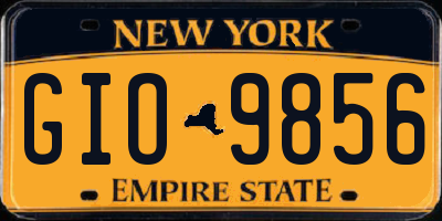 NY license plate GIO9856