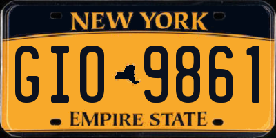 NY license plate GIO9861