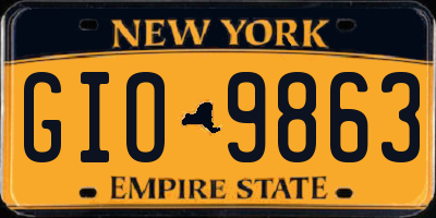 NY license plate GIO9863
