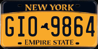 NY license plate GIO9864