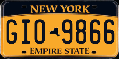 NY license plate GIO9866