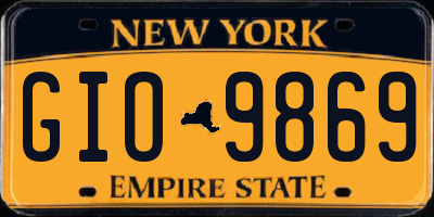 NY license plate GIO9869