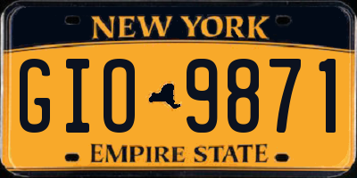 NY license plate GIO9871