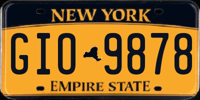 NY license plate GIO9878