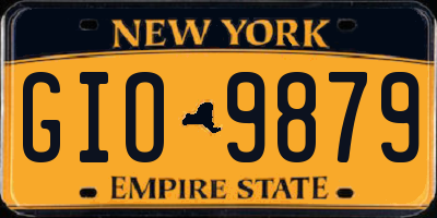 NY license plate GIO9879