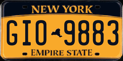 NY license plate GIO9883