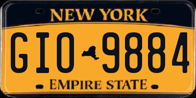 NY license plate GIO9884