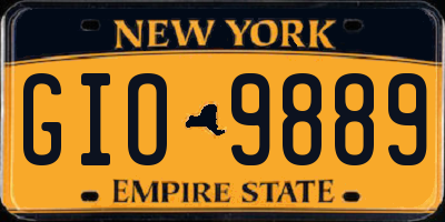 NY license plate GIO9889