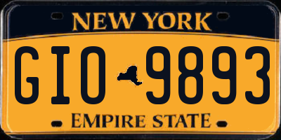 NY license plate GIO9893
