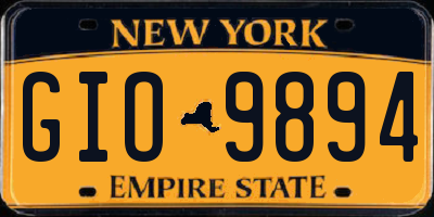 NY license plate GIO9894