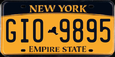 NY license plate GIO9895