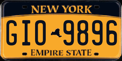 NY license plate GIO9896