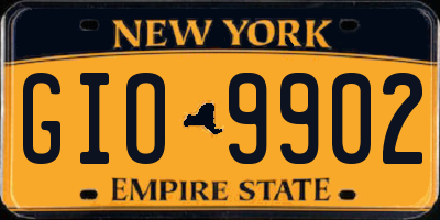 NY license plate GIO9902