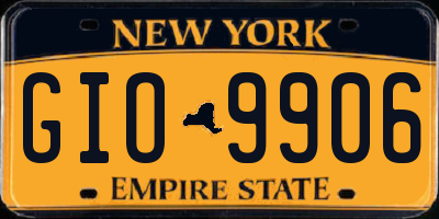 NY license plate GIO9906