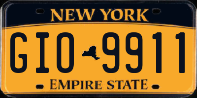 NY license plate GIO9911