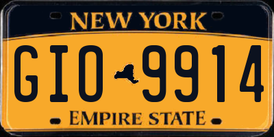 NY license plate GIO9914