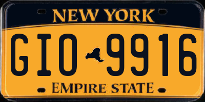 NY license plate GIO9916