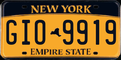 NY license plate GIO9919