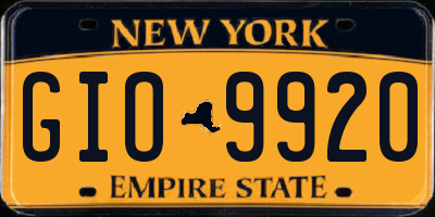 NY license plate GIO9920