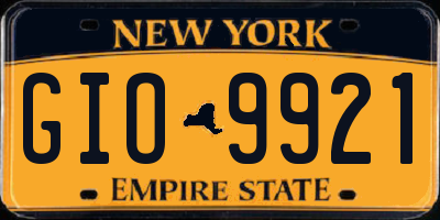 NY license plate GIO9921