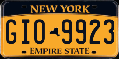 NY license plate GIO9923