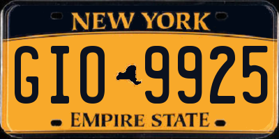 NY license plate GIO9925