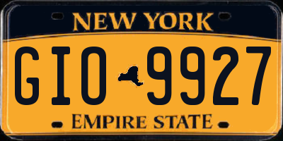 NY license plate GIO9927