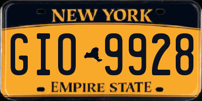 NY license plate GIO9928