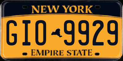 NY license plate GIO9929