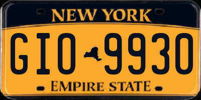 NY license plate GIO9930