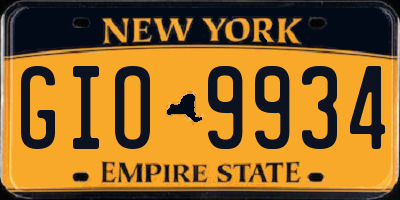 NY license plate GIO9934