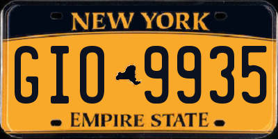 NY license plate GIO9935