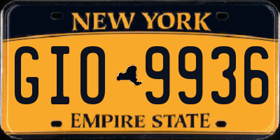 NY license plate GIO9936