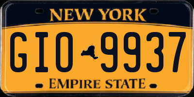 NY license plate GIO9937