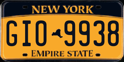 NY license plate GIO9938