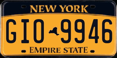 NY license plate GIO9946