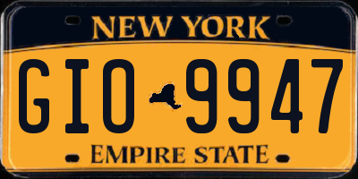 NY license plate GIO9947