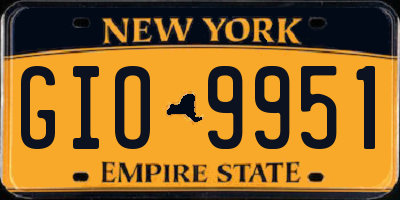 NY license plate GIO9951