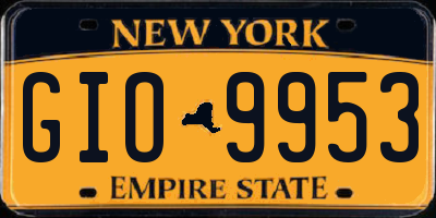 NY license plate GIO9953