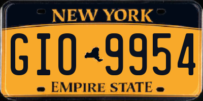 NY license plate GIO9954