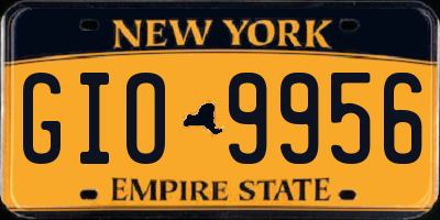 NY license plate GIO9956