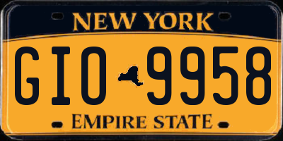 NY license plate GIO9958